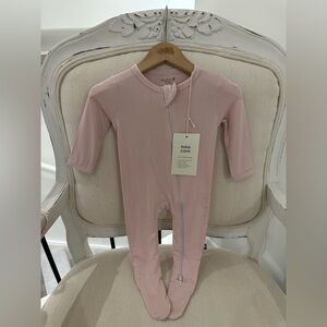 🤍 6~12 Mth Kyte Baby Zippered Footie Blush NWT
